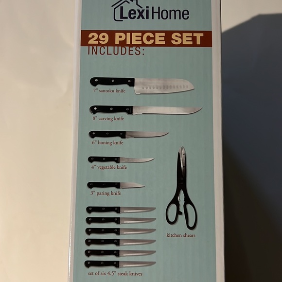 Lexi Home Santoku Knife 29 piece Set Bonus New - Picture 4 of 13